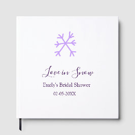 Love in Snow bridal shower purple snowflakes paste Gästebuch