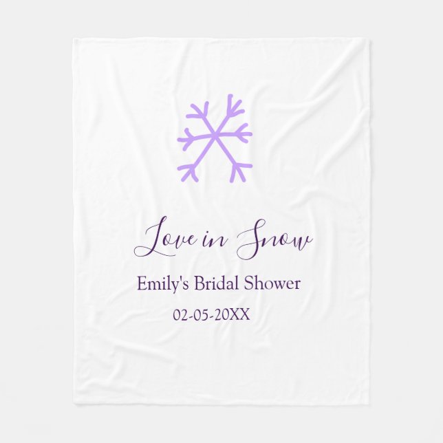 Love in Snow Junggesellinnen-Abschied violette Sch Fleecedecke (Vorderseite)