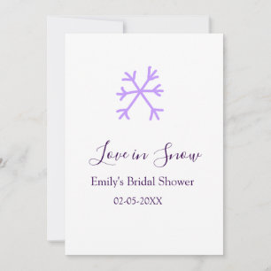 Love in Snow Junggesellinnenabschied lila Schneepa Einladung