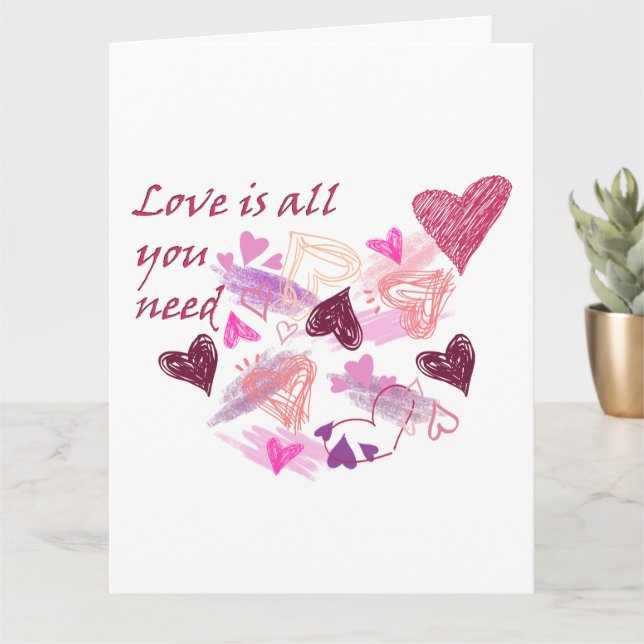 Love is all you need hearts customize inside text karte (Kleine Pflanze)
