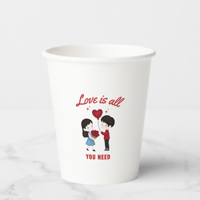 Love Is All You Need Pappbecher (Vorderseite)