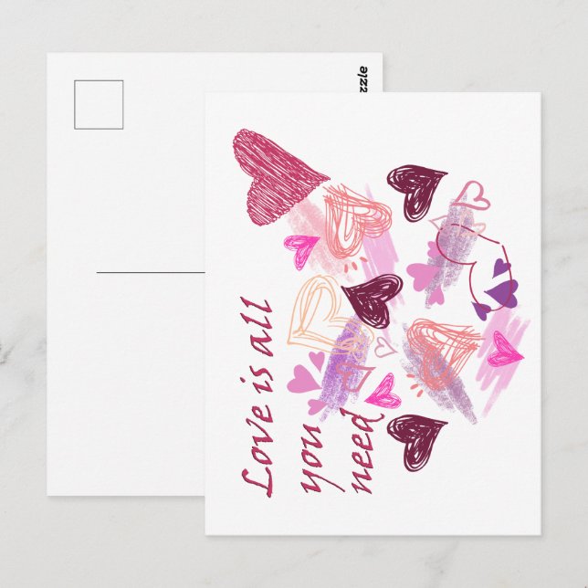 Love is all you need quote postkarte (Vorne/Hinten)