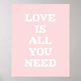 Love Is- Baby Pink Inspirational Citation Poster