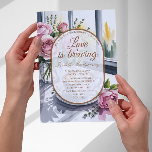 Love Is Brewing Blush Latte Morgen-Hochzeitsbrunch Einladung