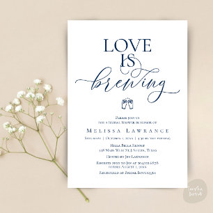 Love Is Brewing Brautparty Elegante Schriftart Einladung