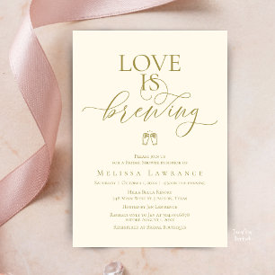 Love Is Brewing Brautparty   Elegante Schriftart Einladung
