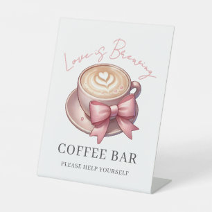 Love Is Brewing Brautparty Kaffee-Bar Sockelschild