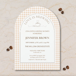 Love Is Brewing Bridal Shower Invitation | Gingham Einladung