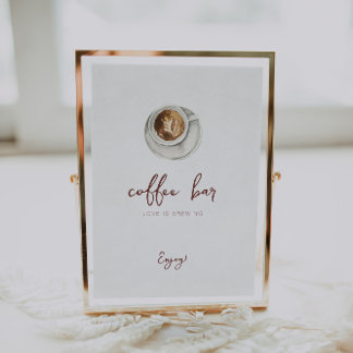 Love is Brewing Coffee Bar Sign Poster