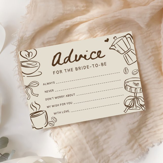 Love is Brewing Coffee Bridal Shower Advice Begleitkarte (Von Creator hochgeladen)