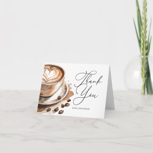 Love is Brewing Coffee Bridal Shower Dankeskarte (Vorderseite)