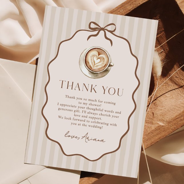 Love is Brewing Coffee Bridal Shower Dankeskarte (Von Creator hochgeladen)