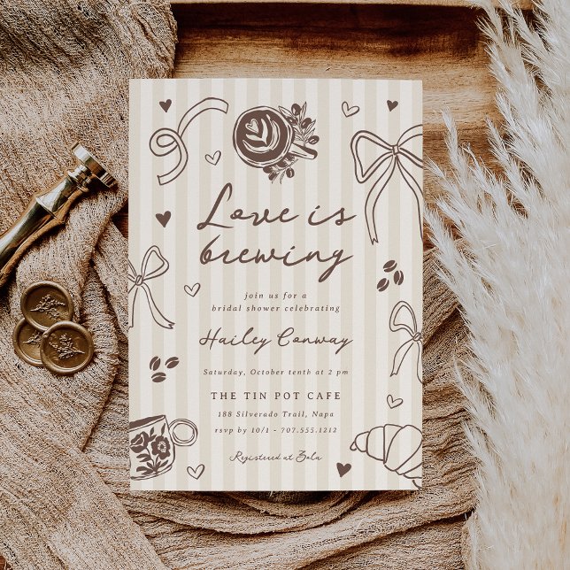 "Love is Brewing" Coffee Bridal Shower Einladung (Von Creator hochgeladen)