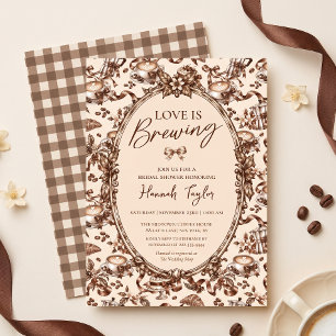 Love Is Brewing Coquette Kaffee Brautparty-Einladu Einladung