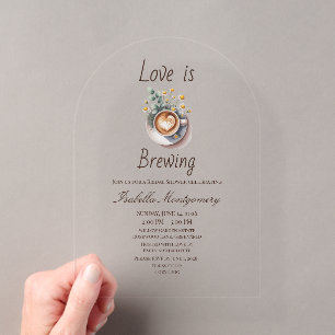 Love Is Brewing Cozy Espresso Brautparty Acryleinladungen