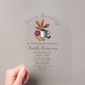 Love Is Brewing Cozy Rustic Coffee Bridal Shower Acryleinladungen