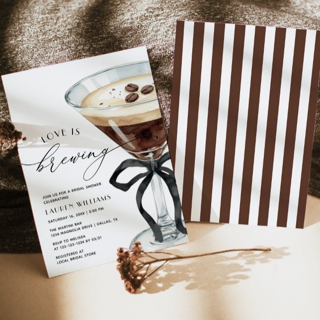 Love Is Brewing Espresso Martini Bridal Shower Einladung (Von Creator hochgeladen)