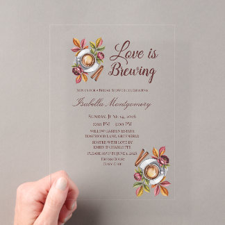 Love Is Brewing Fall Coffee Bridal Shower Acryleinladungen