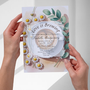 Love Is Brewing Florale Espresso-Brautjungferfeier Einladung