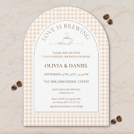 Love Is Brewing Gingham Coffee Couples Shower  Einladung
