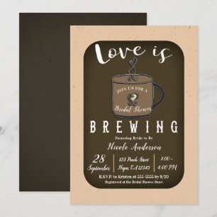 LOVE IS BREWING Kaffee Café Shop Brautparty Einladung