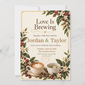 Love Is Brewing Kaffee- & Tee-Hochzeit Einladung