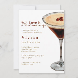 Love is Brewing Martini Bridal Shower invitation Einladung