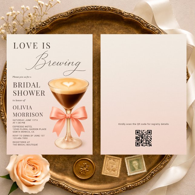 Love is Brewing QR Code Bridal Shower Einladung (Von Creator hochgeladen)