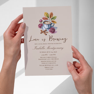 Love Is Brewing Rustic Coffee Bridal Shower Einladung
