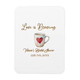 Love is Brewing white coffee mug heart bridal show Magnet