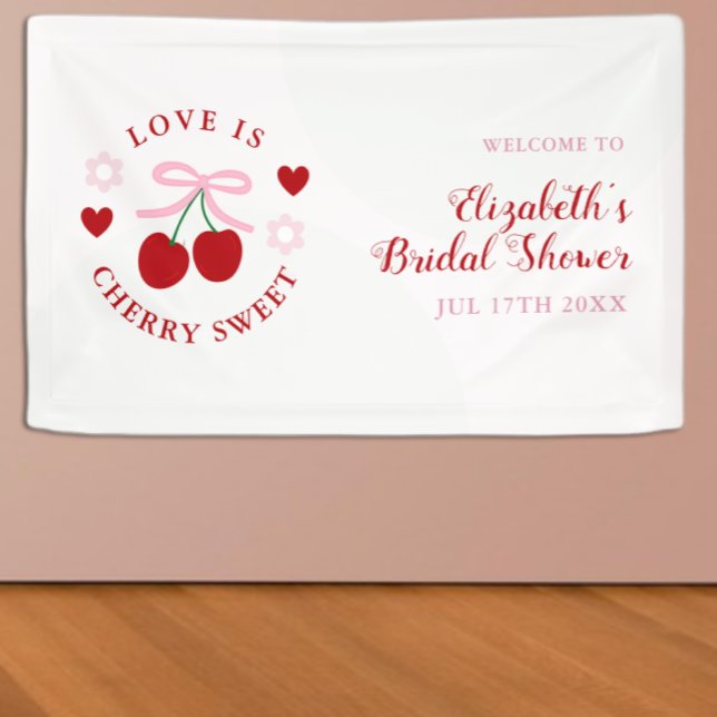 Love Is Cherry Sweet Brautparty Banner (Von Creator hochgeladen)