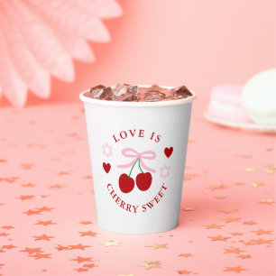 Love Is Cherry Sweet Brautparty Pappbecher