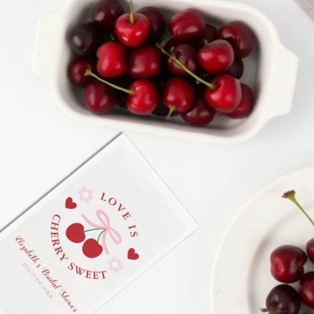 Love Is Cherry Sweet Brautparty Serviette (Von Creator hochgeladen)
