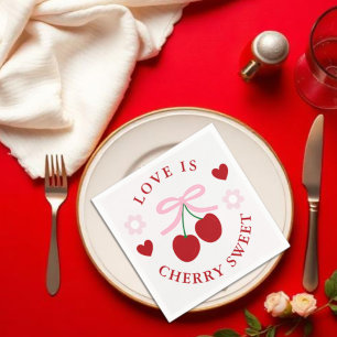 Love Is Cherry Sweet Brautparty Serviette