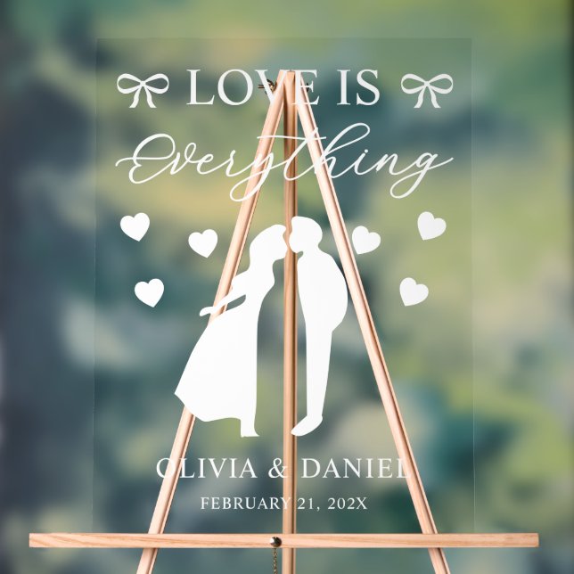 Love is Everything Personalized Wedding Acrylschild (Neutral)