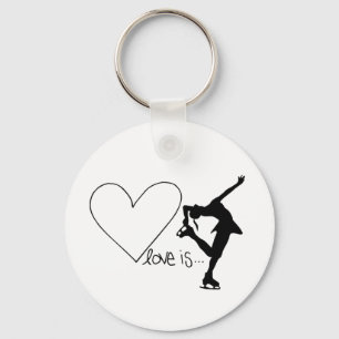 Love is Figure Skating, Girl Skater & Heart Schlüsselanhänger