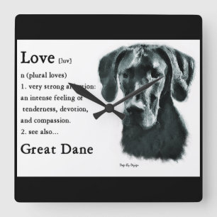 Love Is Great Dane Gifts Quadratische Wanduhr