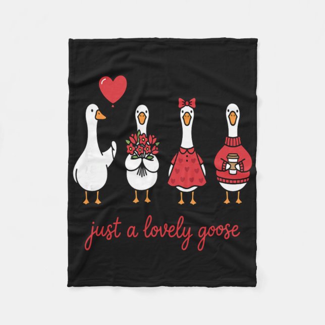 Love Is Honk-derful – Valentine Geese Squad Appare Fleecedecke (Vorderseite)