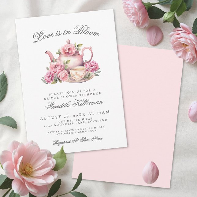 Love Is In Bloom Floral Bridal Shower Einladung (Love Is In Bloom Floral Bridal Shower Invitation)