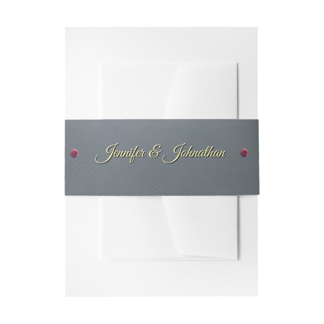 Love is in Bloom Pink Roses Wedding  Einladungsbanderole (Vorderseite Beispiel)
