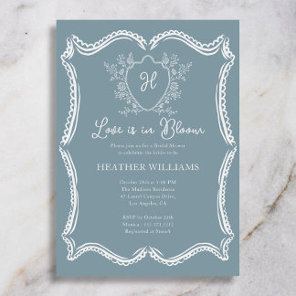 Love Is In Bloom Regency-Krone Blaue Brautparty Einladung
