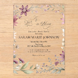 Love is in Bloom Spring Floral Bridal Shower Acryleinladungen