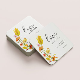 Love is in Bloom Spring Wildflower Bridal Shower Rechteckiger Pappuntersetzer