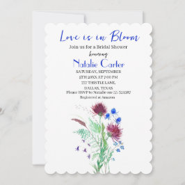 Love is in Bloom Thistle Floral Bridal Shower Einladung