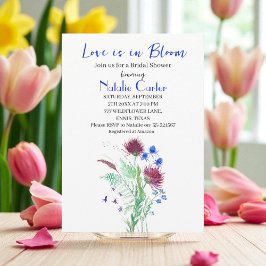 Love is in Bloom Thistle Floral Bridal Shower Einladung