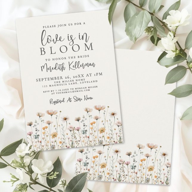 Love Is In Bloom Wildflower Bridal Shower Einladung (Love Is In Bloom Wildflower Bridal Shower Invitation)