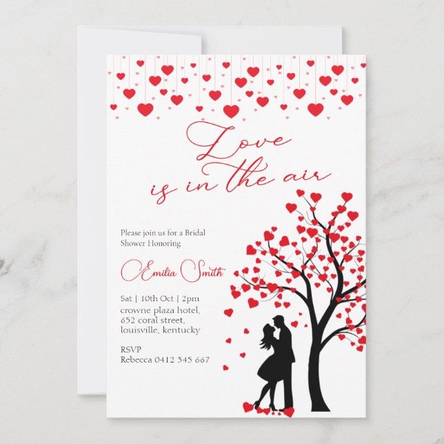 Love is in the air bridal shower  einladung (Vorderseite)