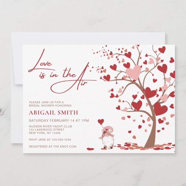 LOVE IS IN THE AIR BRIDAL SHOWER Invitation Einladung (Vorderseite)