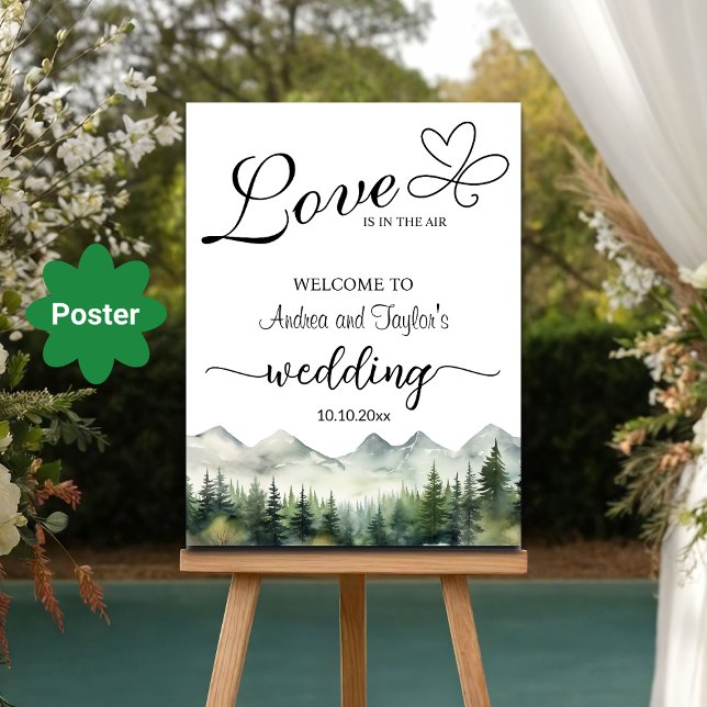 Love is in the Air Elegant Wedding Welcome Poster (Von Creator hochgeladen)