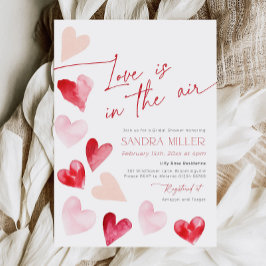 Love is in the Air Valentine Hearts Bridal Shower Einladung